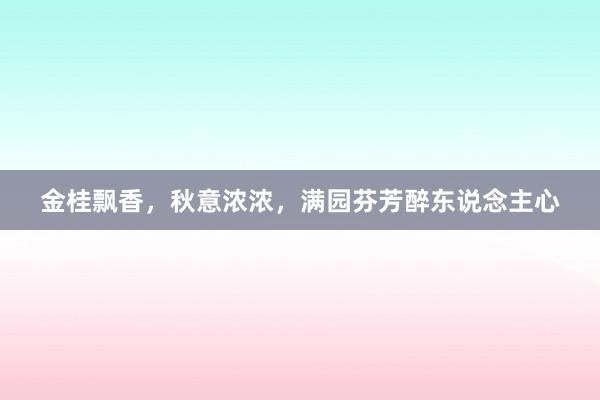 金桂飘香，秋意浓浓，满园芬芳醉东说念主心