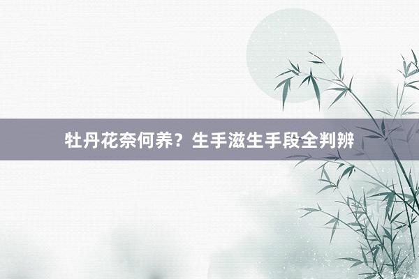 牡丹花奈何养？生手滋生手段全判辨