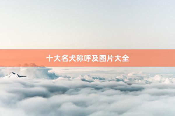 十大名犬称呼及图片大全